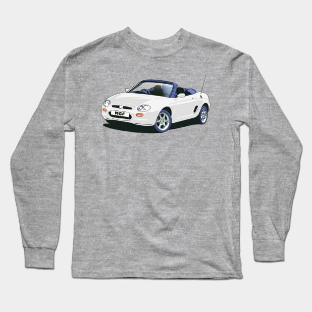 MG MGF Car in White Long Sleeve T-Shirt by Webazoot